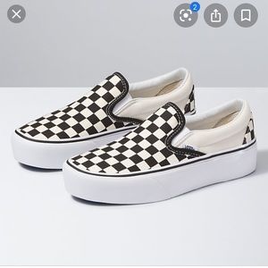 Platform Checkered Slip on Vans